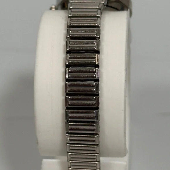 Silver Stretch Band Watch with Rose Pink Dial New Battery - Picture 4 of 7